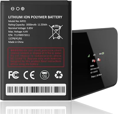 3000mAh Battery for MF01, Replacement Battery for AT&T Turbo Hotspot 2 CT2MHS01 NO 711700572011 Long Endurance High Capacity with Energy Saving Function.