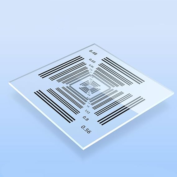 3 * 3 in Camera Clarity and Resolution Test Board, Visual Calibration Board, Thickness 3.2mm, Accuracy 0.5um/1um, Suitable for Various Fields