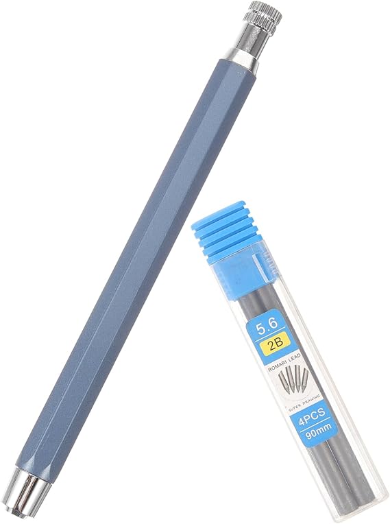 Metal Propelling Pencil with Lead Refills Ergonomic Non-slip Mechanical Drafting Pencil for Students Drawing Sketching Office Writing Smooth Comfortable Grip