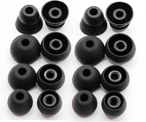 Replacement Ear Tips for Beats Urbeats2.0 Tour2.0 ibeats Beats x, Beats Flex Secure Fit for Powerbeats Pro Silicone Earbuds Washable Sweat-Resistant Noise Isolation 8 Pairs (Black)