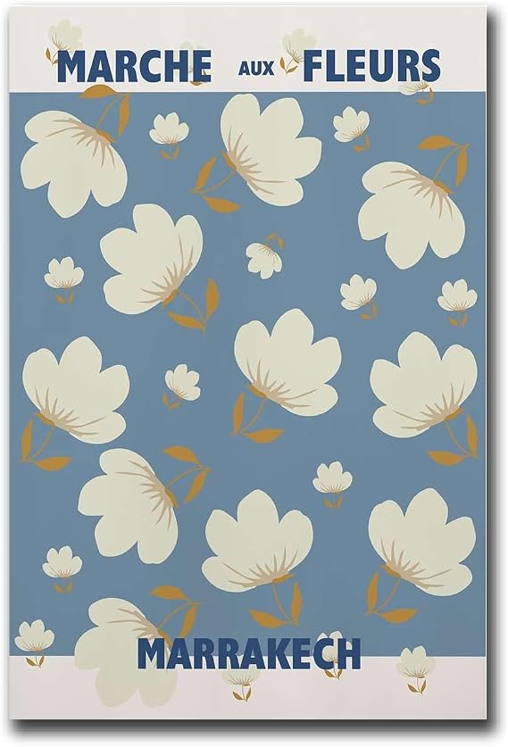 Chen Lin Poster Wall Art Print Flower Market Poster Printed Flower Marche Aux Fleurs Print City Flower Poster Marrakech Poster Botanical Print Kitchen Dining Room Wall Decor 12x18inch
