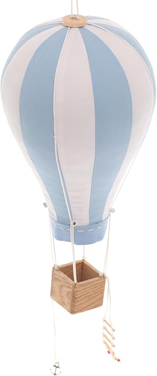 Hanging Textile Baby Blue Hot Air Balloon Kid Nursery Children Room Decor Large 12 in
