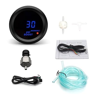 Car Digital Gauge 52mm Blue LED Automobile Meter... Boost GaugeNew Sensor