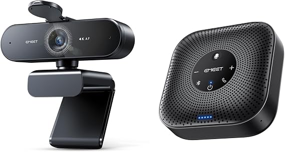 EMEET NOVA 4K PDAF Autofocus Webcam and M0 Plus Speakerphone