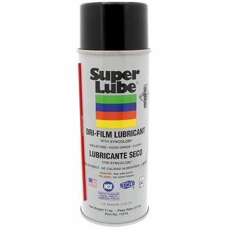 Super Lube Dri-Film Synthetic Powder Lubricant w/Syncolon (Off White/Opaque, 11oz Aerosol) | NSF Certified Food Grade & Clean | Won't Clog Nozzles