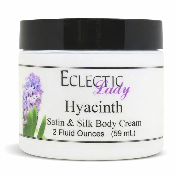 Eclectic Lady Hyacinth Satin and Silk Cream, Body Cream, Body Lotion, 2 oz