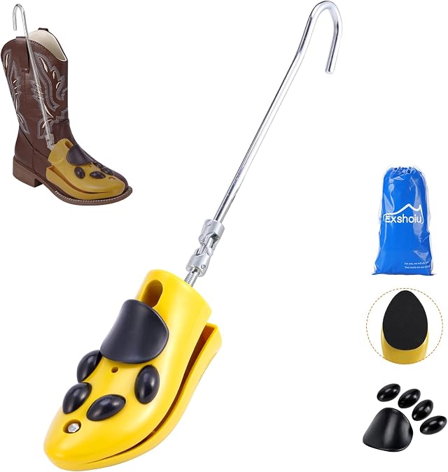Shoe Boot Stretcher for Thick Feet, 1 Pairs of Height Adjustable Shoe Stretchers, Cowboy Boot Stretcher for High Instep