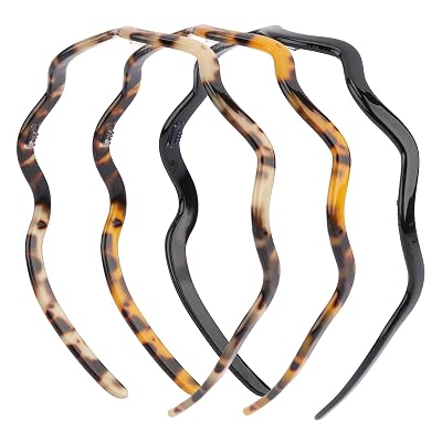 Canitor Sunglasses Headband for Women Wavy Thin Tortoise Shell Headbands Comfortable No-pressure Fashion Headbands Non-slip Headband for Glasses Wearers Hair Accessories
