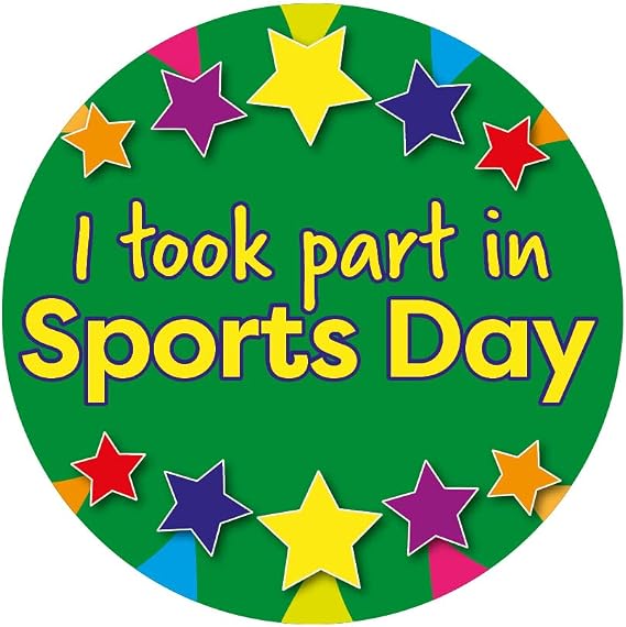 SuperStickers 'I Took Part In Sports Day' Sticker Pack. 125 stickers. 28mm.