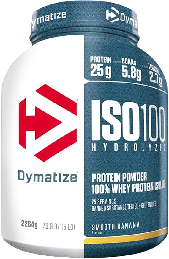 Dymatize ISO 100 Hydrolyzed Smooth Banana 2264g - Whey Protein Hydrolysat + Isolat Powder