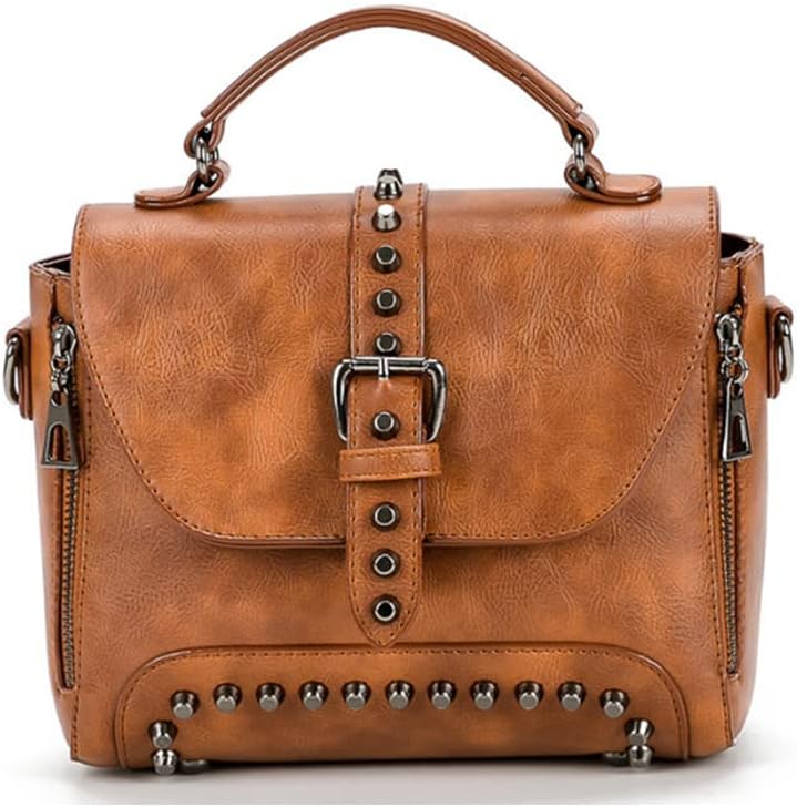 Women Tote Bag Rivet Small Handbag Punk Shoulder Bags Crossbody Bags Purse