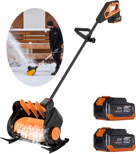 Electric Snow Shovel Cordless, 1200W High-Speed Motor Snow Blower, 16-Inch Wide Clearing Path, Up to 40FT Snow Thrower for Residential Outdoor Snow Clearing