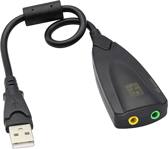 USB External Stereo Sound Adapter 5hv2 Multi-Function USB 2.0 External 3D Virtual 7.1 Channel Sound Card Adapter with 3.mm Headphone Mic Jack for Mac Win 7 PC Laptop Desktop
