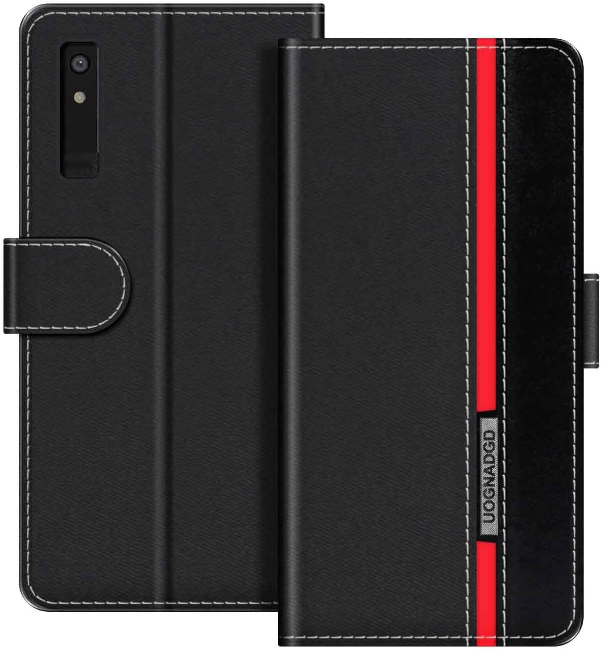 Leather Case Compatible with Boox Palma 2 Pro Magnetic Flip Cover with Stand & Card Holder Shock Protection Black