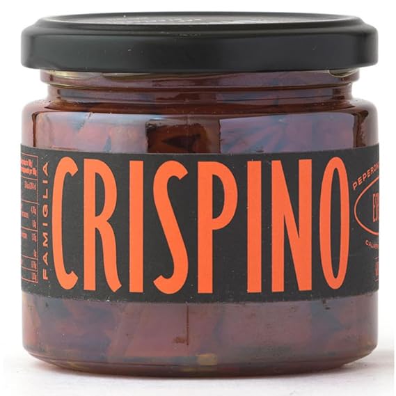 Famiglia Crispino Sliced Calabrian Chili Peppers in Oil - Authentic Italian Hot Peppers, Ready to Use - Imported from Calabria, Spicy, Vegan, Gluten Free, Non-GMO - 7.2 oz Glass Jar