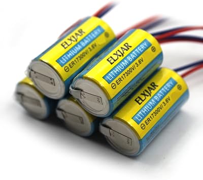 5-Pack 3.6V 2100mAh A6BAT Lithium PLC Battery with Plug Replacement for Mitsubishi Q Series, A Series, A6BAT-MRBAT, B9670MC, A1FXCPU, A1S, A2S, AnS, MR-J2, RH-5AH, RP-5AH, RV-1A, Hitachi H Series
