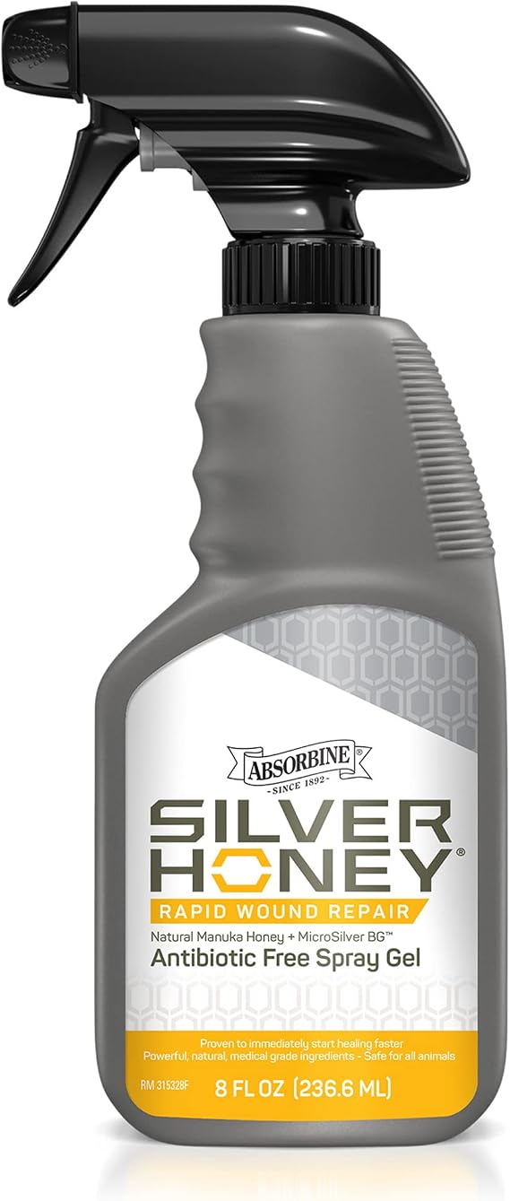 Silver Honey Rapid Wound Repair First Aid Spray Gel, 8 fl oz | Manuka Honey, MicroSilver BG, Fast & Natural Healing, Touch-Free Application, Multispecies Versatility, Antibiotic-Free