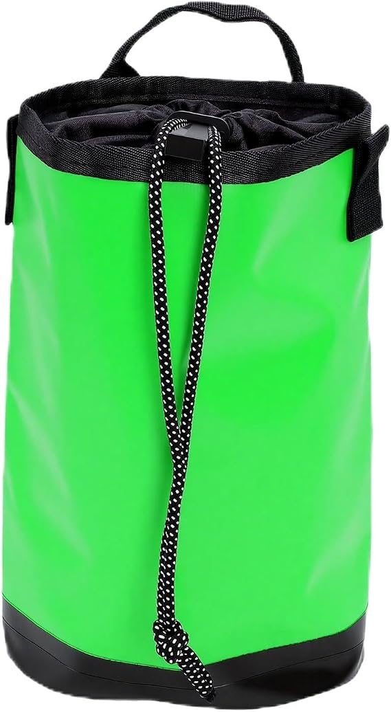 Rope Storage Bag, Climbing Gear Backpack with Built in Compartments, Drawstring Closure for Outdoor High Altitude Work (Green)