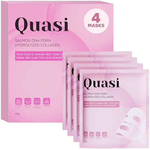 Salmon PDRN Collagen Mask Korean Skin care Gel Face Mask for Hydration, Firming & Smoothing Skincare, Collagen Boost & Pore Care 4 Masks, Non-Irritating, Natural Ingredients