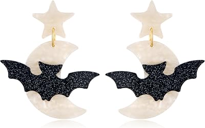 Halloween Earrings Acrylic Spooky Ghost Dangle Earrings BOO Earrings Pupkin Party Costume Jewelry for Women
