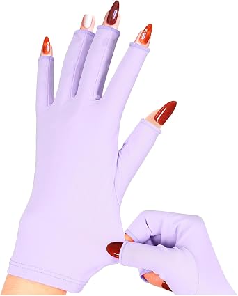 chemotex UV Nail Gloves, Professional UPF50+ Protection UV Gloves for Gel Manicures