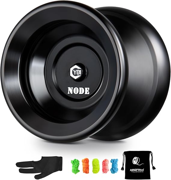Magic Yoyo Professional Unresponsive Yoyo Y01 Nodes Advanced Metal Aluminum Yoyo Yo Yo, Superior Stability + 30% Sleep Time + 5 Replacement Yo-Yo Strings, Yo-Yo Bag, Gloves Black | 優れた安定性、+ 30%の睡眠時間、+ 交換用ヨーヨーストリング5本、収納バッグ、グローブブラック