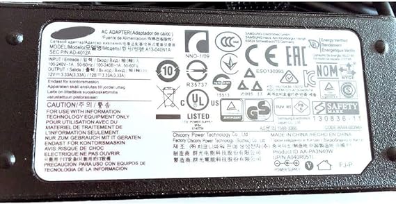 Original Genuine OEM 12V 3.33A 40W AC Charger for Samsung ATIV Smart PC Pro 700T
