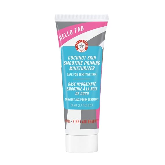 First Aid Beauty Hello FAB Coconut Skin Smoothie Priming Moisturizer, 2-in-1 Moisturizer and Makeup Primer 1.7 Oz.