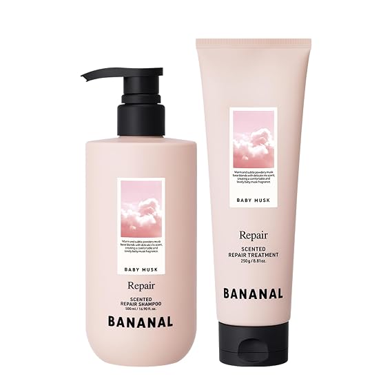 Repair Shampoo & Conditioner Set Protein-Enriched Hair Care for Damaged or Dry Hair Ceramide, Jojoba Oil & Amino Acids Hypoallergenic, pH-Balanced Baby Musk Scent Korean Repair Duo