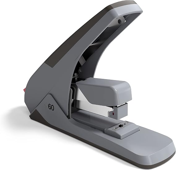 TRU RED OneTouch HeavyDuty Stapler, 60Sheet Capacity, Gray/Black HighPerformance Office Stapler