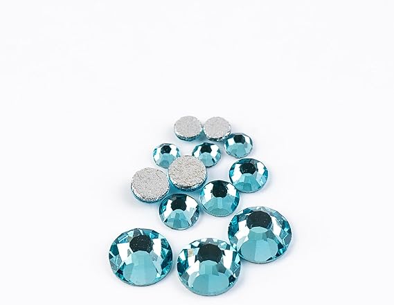 Flat Back Rhinestones Combo, Aquamarine, ss3-864pcs,ss6-576pcs,ss12-288pcs