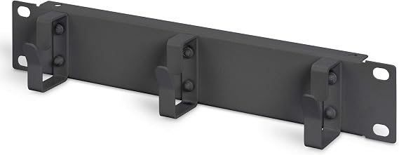 Digitus cable management panel - 10-inch - 1U - 3 cable guides - For patch cables in the network cabinet - Black
