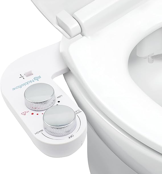 Warm Water Bidet Attachment for Toilet Non-Electric Hot & Cold Bidet Add-On with Self-Cleaning Nozzle, Adjustable Angle, and Feminine Wash Ultra-Slim Design