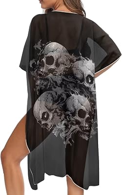 Womens Beach Cover up Swimsuit Kimono, Loose Casual Swimsuit for Bikini Resort Wear