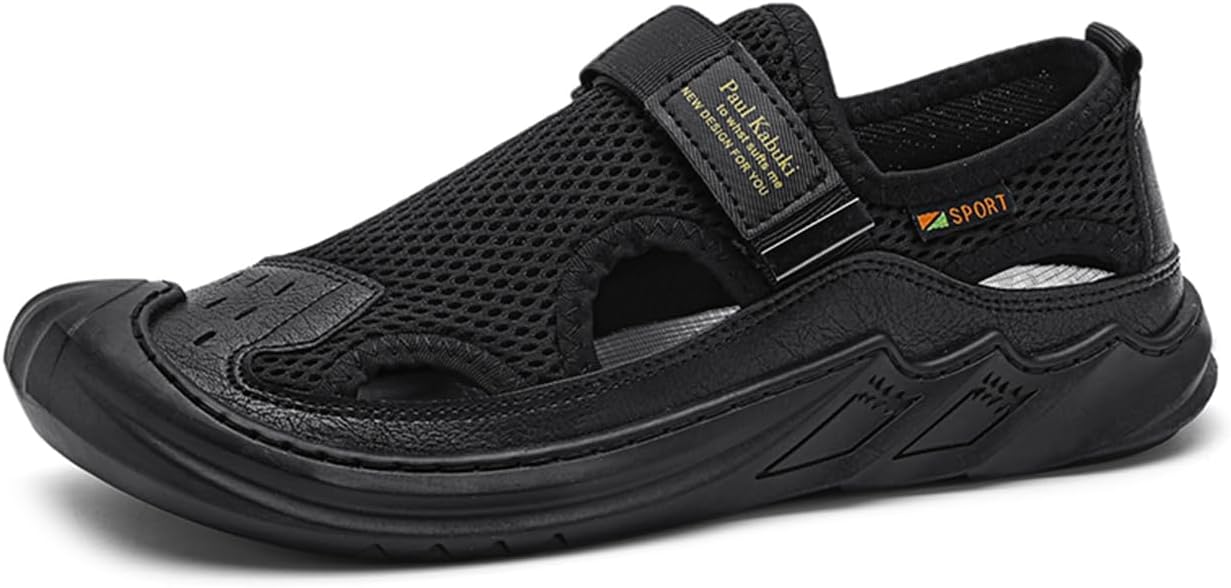Men's Sandals Summer Slip-On Casual Shoes Non-Slip Mesh Beach Sandals for Outdoor Hiking Trail