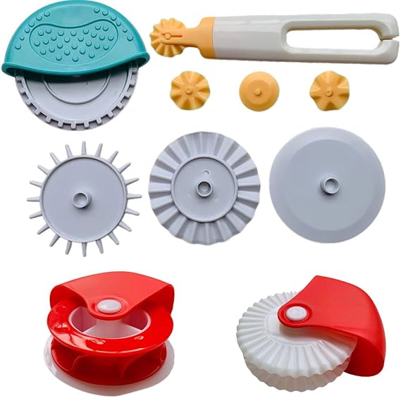 10 Pack Pastry Wheel Decorator Cutter Rolled Pastry Pie Crimper Cookie Cutter Wheel Pizza Baking Beads Pie Crust Cutters Baking & DIY Cooking Tool
