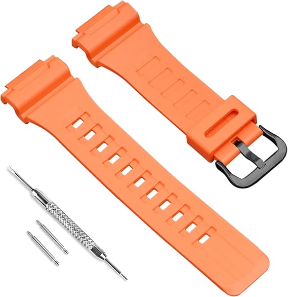 For Casio SGW-300H AE-1200 W-800H AQ- S800W AQ-S810W Waterproof Natural Resin Orange