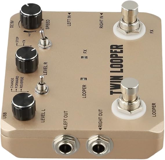 Rowin Twin Looper Effect Pedal with 11 Sound Modes and 10 Minutes Looping Time for Artistic Expression