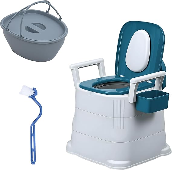 Bedside Commode, Portable Toilet for Adults, Commode Chair for Toilet with Detachable Armrest, Potty Chair for Elderly and Disabled