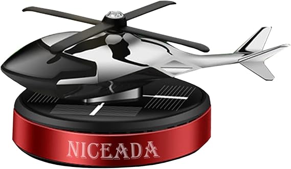 Solar Powered Rotating Helicopter Shape Car air purifier | Home and Car Interior Decoration Accessories | Red