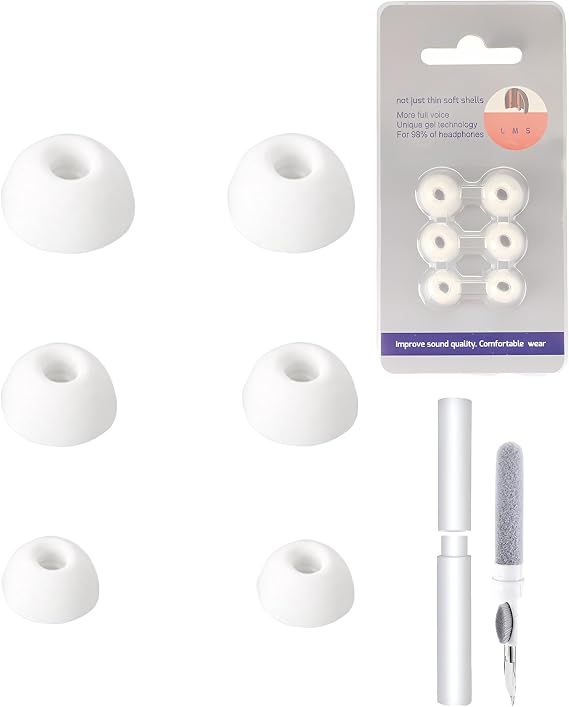 3 Pairs Silicone Ear Tips for Nothing Ear (3)，daunke Replacement Ear Tips，3 Different Size (S/M/L)，soft and comfortable，for In-Ear Headphones，White