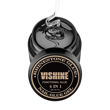 Vishine Nail Tips Gel Glue, Rhinestone Glue Gel,Poly Nail Gel Slip Solution,Strenthener Gel,Nail Extension Gel, Nail Art Gel PainPatch Glue, Glue for Press On Nails for Nail Easy DIY at Home 15g
