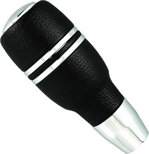 Abfer Button Shift Knob Automatic Car Gear Shifter Knobs Aluminum Alloy Stick Shifting Handle Transmission Fit for Most Vehicle, Black
