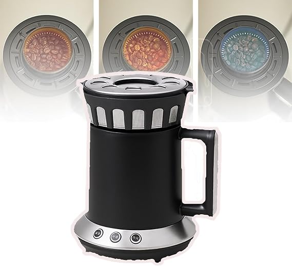 Coffee Roaster Machine for Home Use, Coffee Bean Roaster, Power: 1000W, 2 Baking Modes Optional(Med And Dark), with Cooling Mode, Smokeless Baking+Separation of Bean Shells,Black