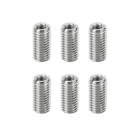 HiPicco 6Pcs Thread Adapter Sleeve Reducing Nut,M16 M to M8 F, 20mm Length | M16 x 2 Male to M8 x 1.25 Female Thread, 303 Stainless Steel, Repair Insert Nut Screw Reducer Conversion Fastener