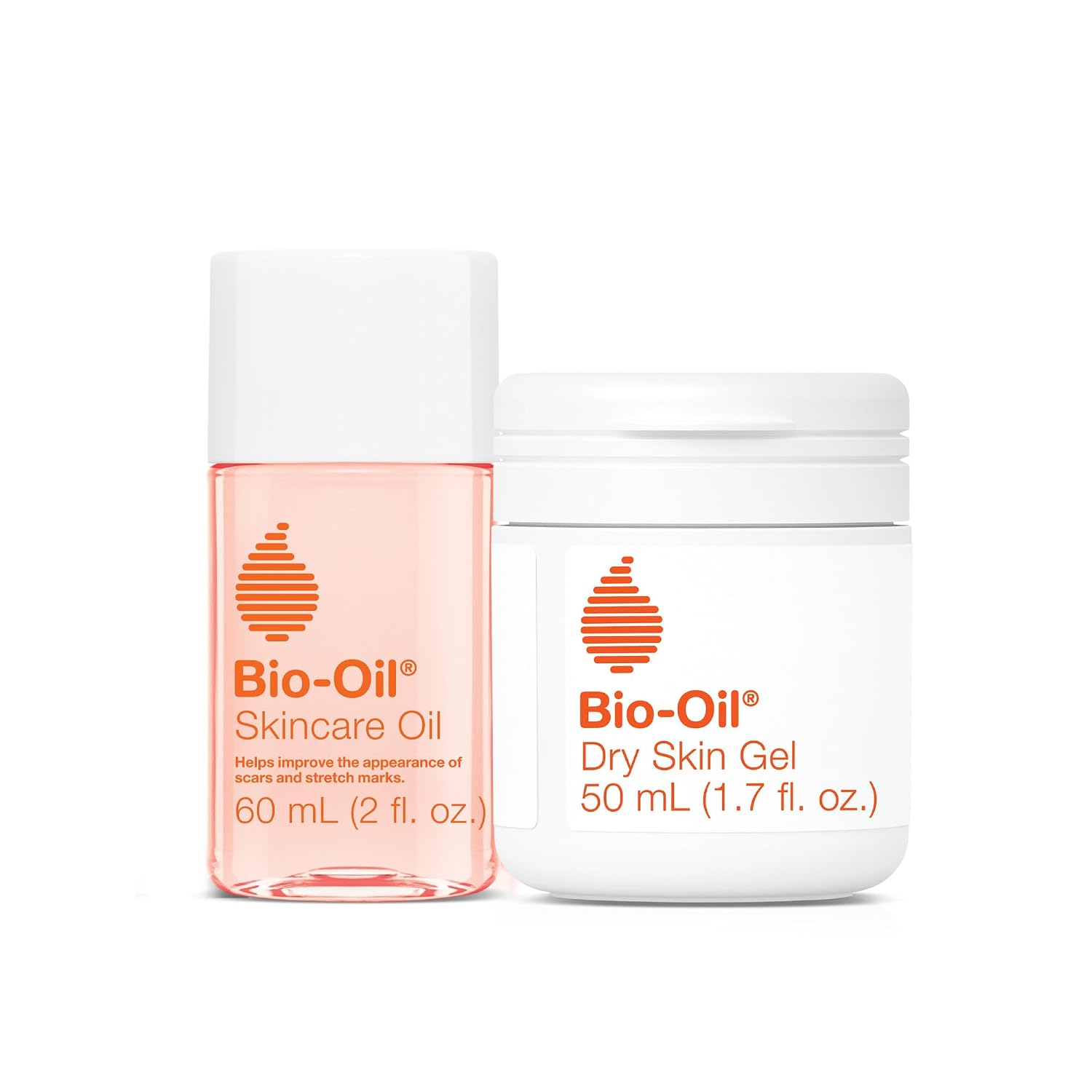 Bio-Oil Travel Skincare Bundle for Scars, Stretch Marks, and Dry Skin, Includes Skin Care Oil 2 oz and Dry Skin Gel 1.7 oz