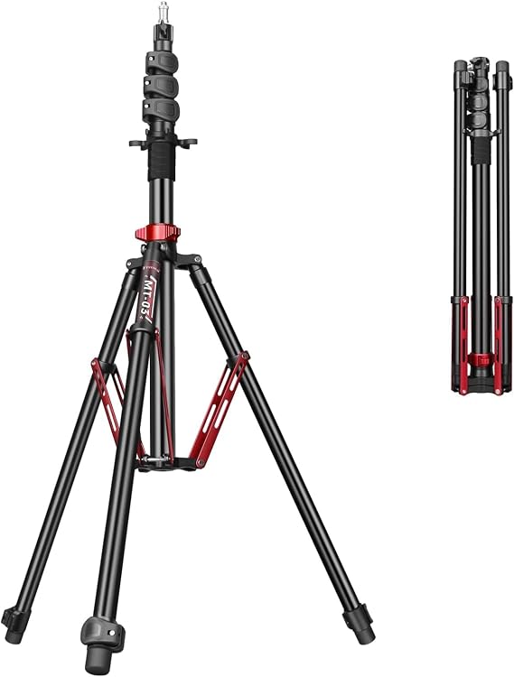FreeSea MT-03 Heavy Duty Photography Light Stand, Aluminum Alloy Tripod | 106" Tall Tripod with Flip Locks & Air Spring, 5kg Load Capacity, for Boom Arm, Large Softbox, Flash, with Carrying Bag
