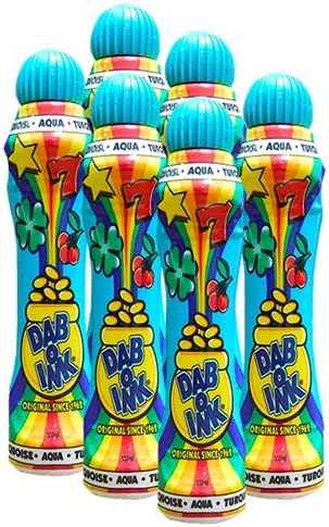 Dab-O-Ink Six Pack 4oz Aqua Bingo Dauber