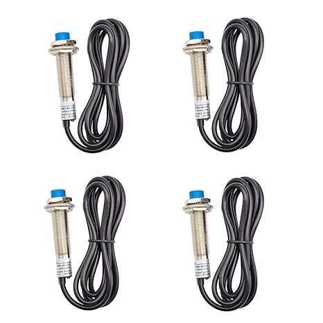 Inductive Proximity Sensor M12 LJ12A3-4-Z/BX Normally Open Detection Approach Switch 4mm NPN NO 3 Wire DC 6V-36V (4 Pack)