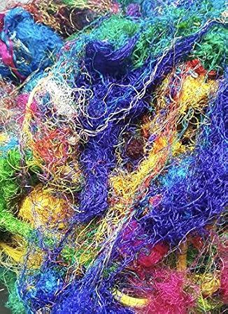 Knitsilk Premium A-Grade Mulberry Silk: Hand-Dyed Yellow & White Silk Fibers for Needle Felting, Wet Felting, Spinning, Knitting, and Sewing - 100 Grams Mulberry Fiber Silk Yarn